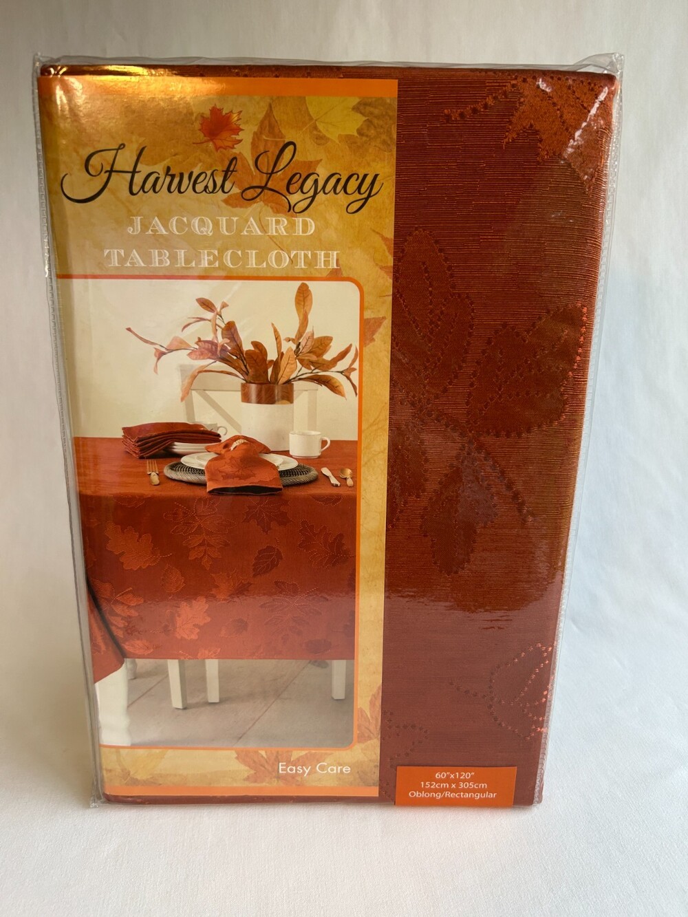 Benson Mills Harvest Legacy Jacquard Tablecloth 60 X 120 Oblong Rust Orange